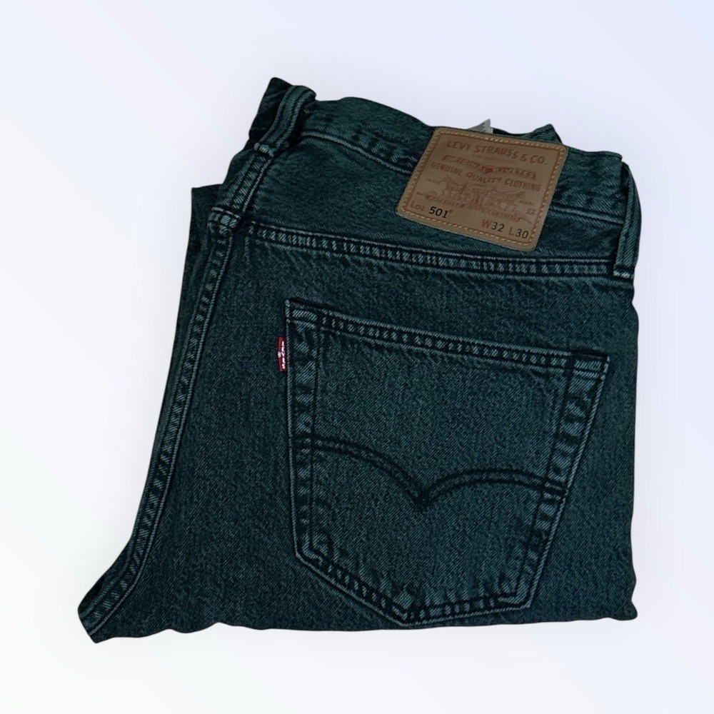 Levi's Original Premium 501 32X29 Green Denim Jeans BIG‎ E